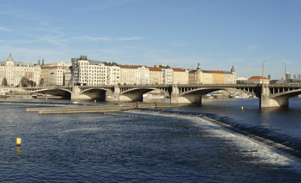 jirasek bridge in prague czech republic