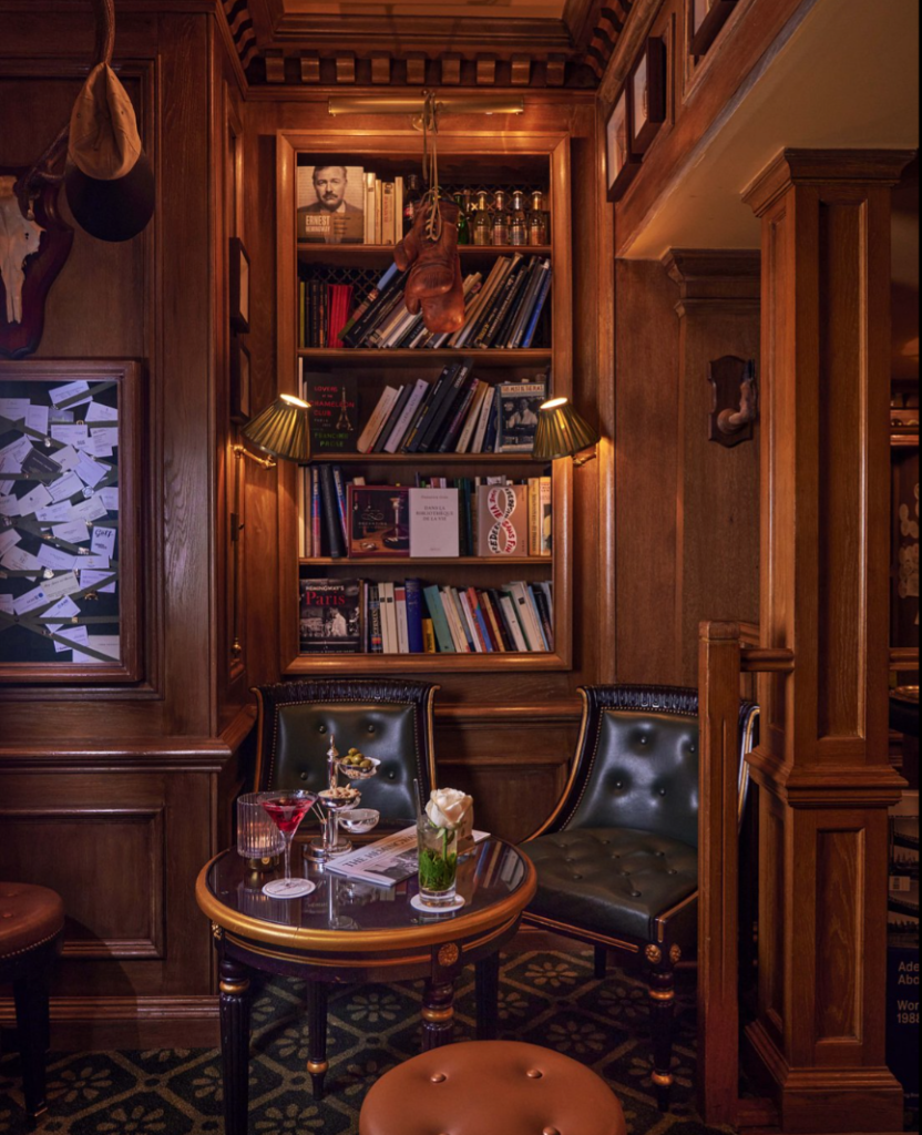 interior decor at bar hemingway at the ritz in paris france