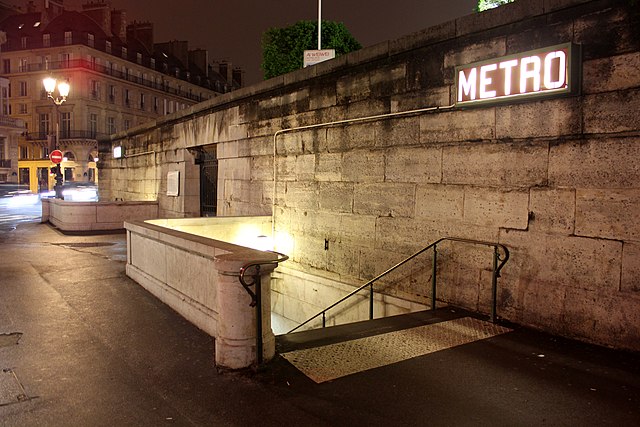 paris metro at night