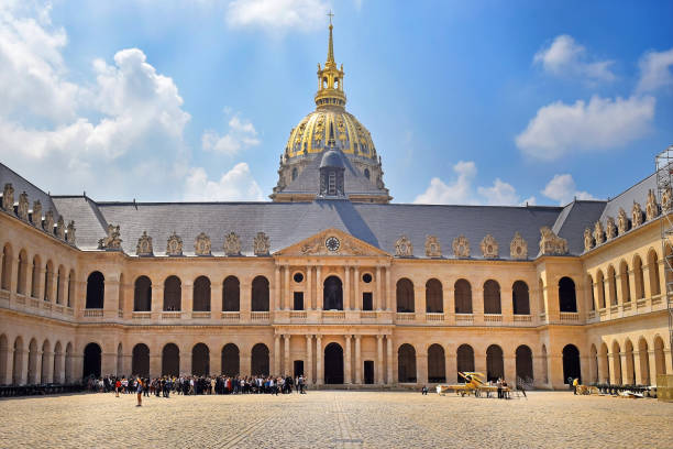 court of honour at the Hotel des Invalides monument in Paris, France