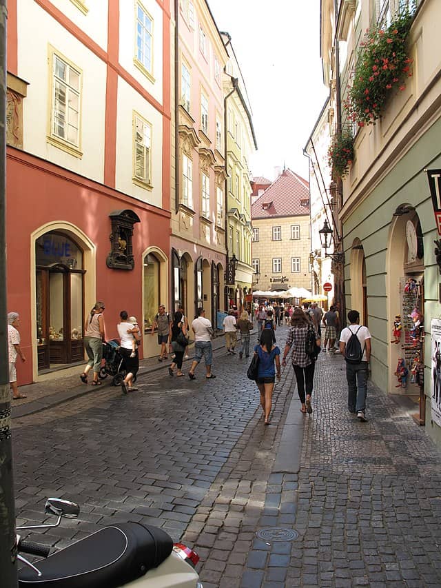 karlova street in prague in summer