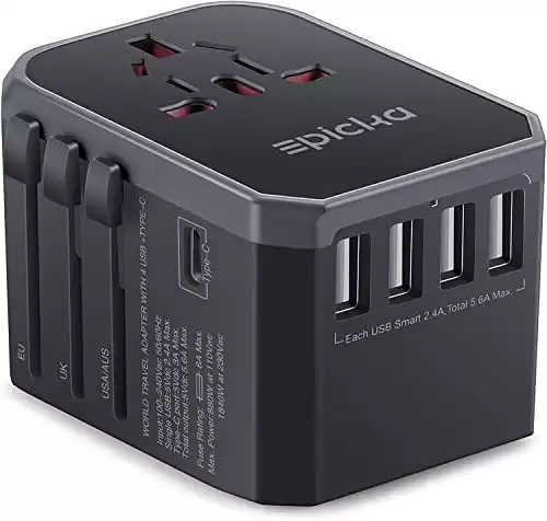 EPICKA Universal Travel Adapter, All-in-One Wall Charger (for USA, EU, UK, AUS)