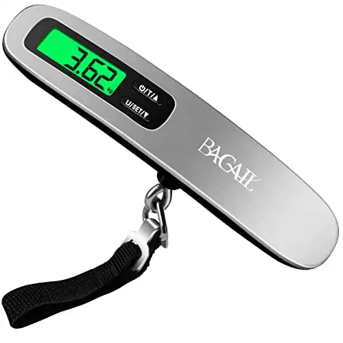 BAGAIL Digital Luggage Scale with Backlit LCD Display (110 Lb Capacity)