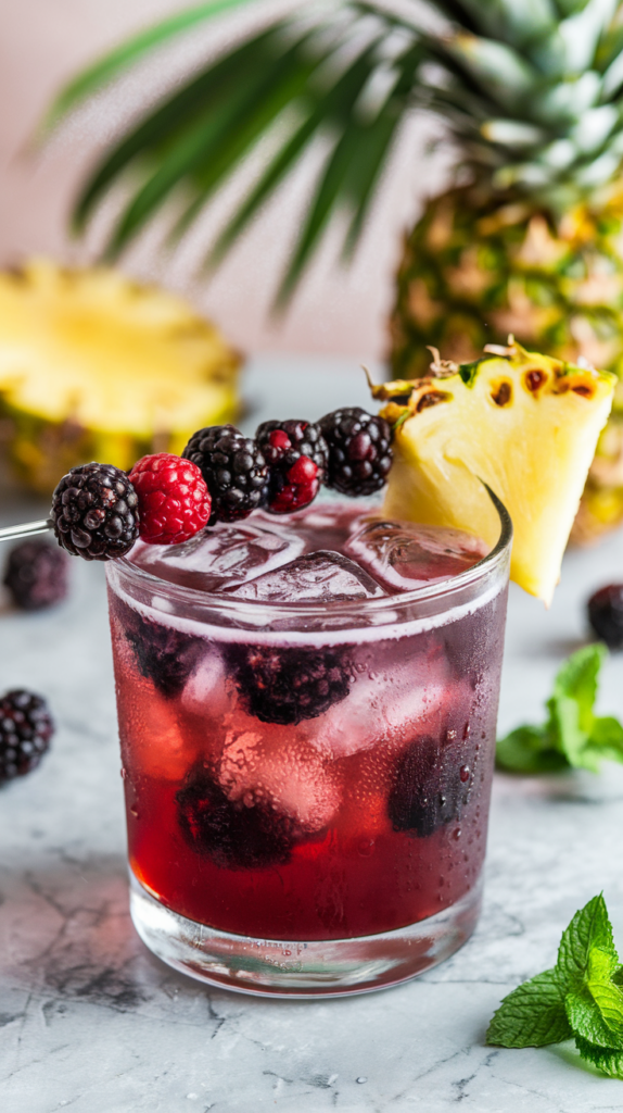 Blackberry Pineapple Rum Cocktail