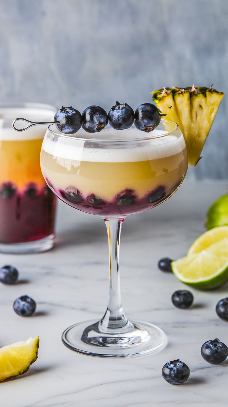 Blueberry Pineapple Tequila Sour