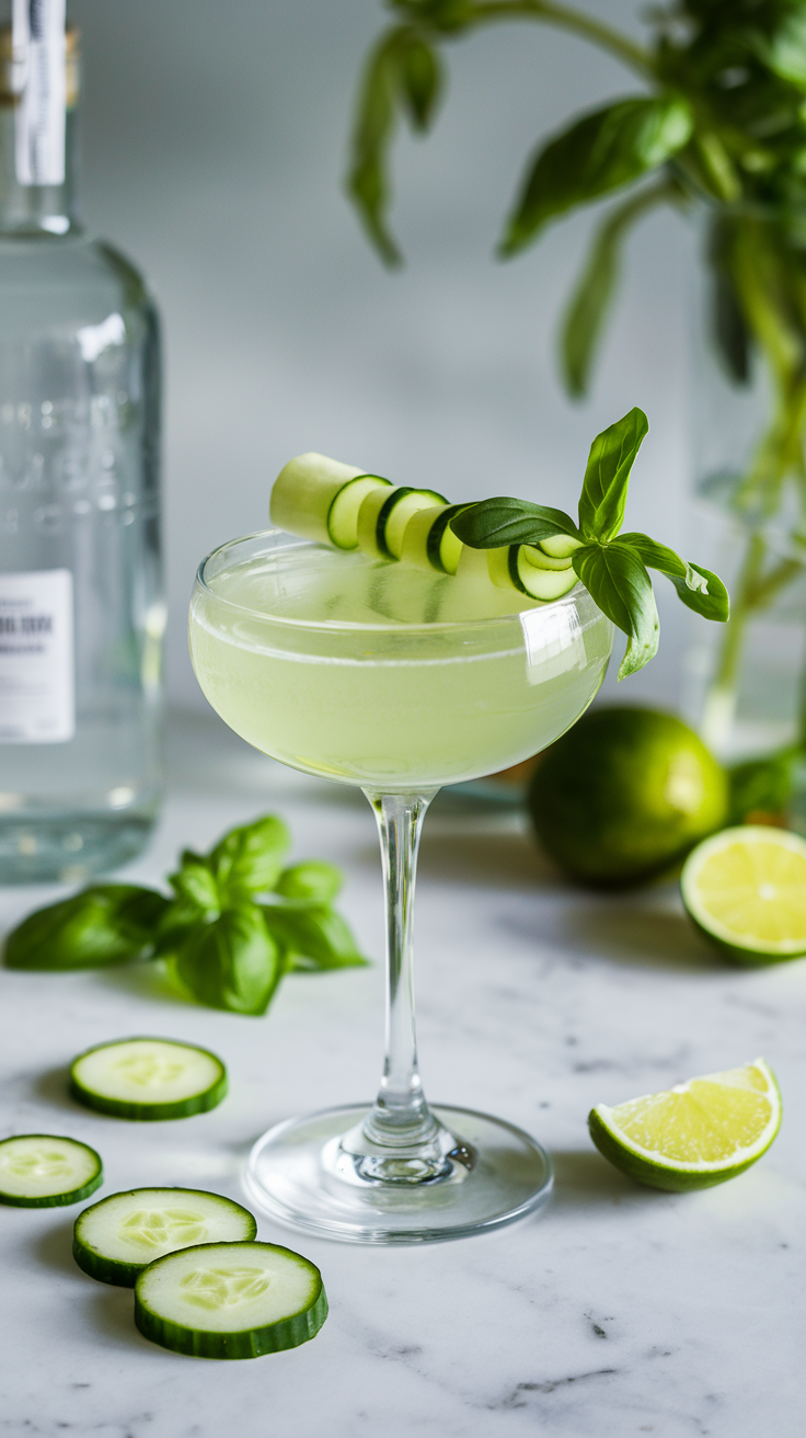 Cucumber and Basil Martini