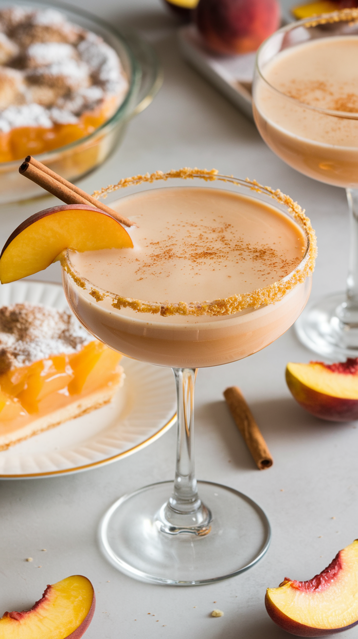 Peach Cobbler Bourbon Martini