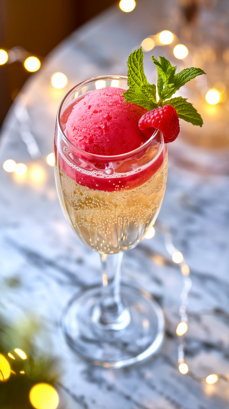 Raspberry Sorbet Champagne Float