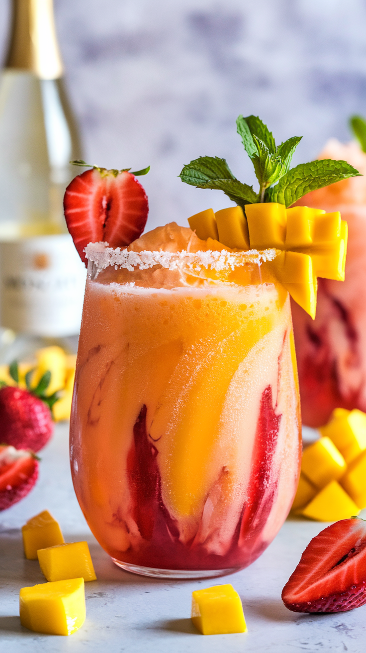 Strawberry Mango Moscato Slushie