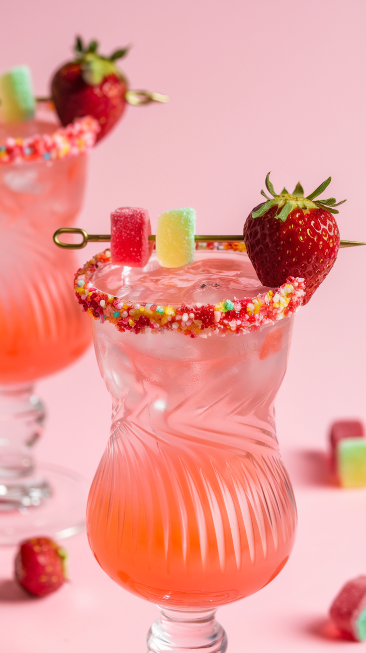 Strawberry Sour Candy Cocktail