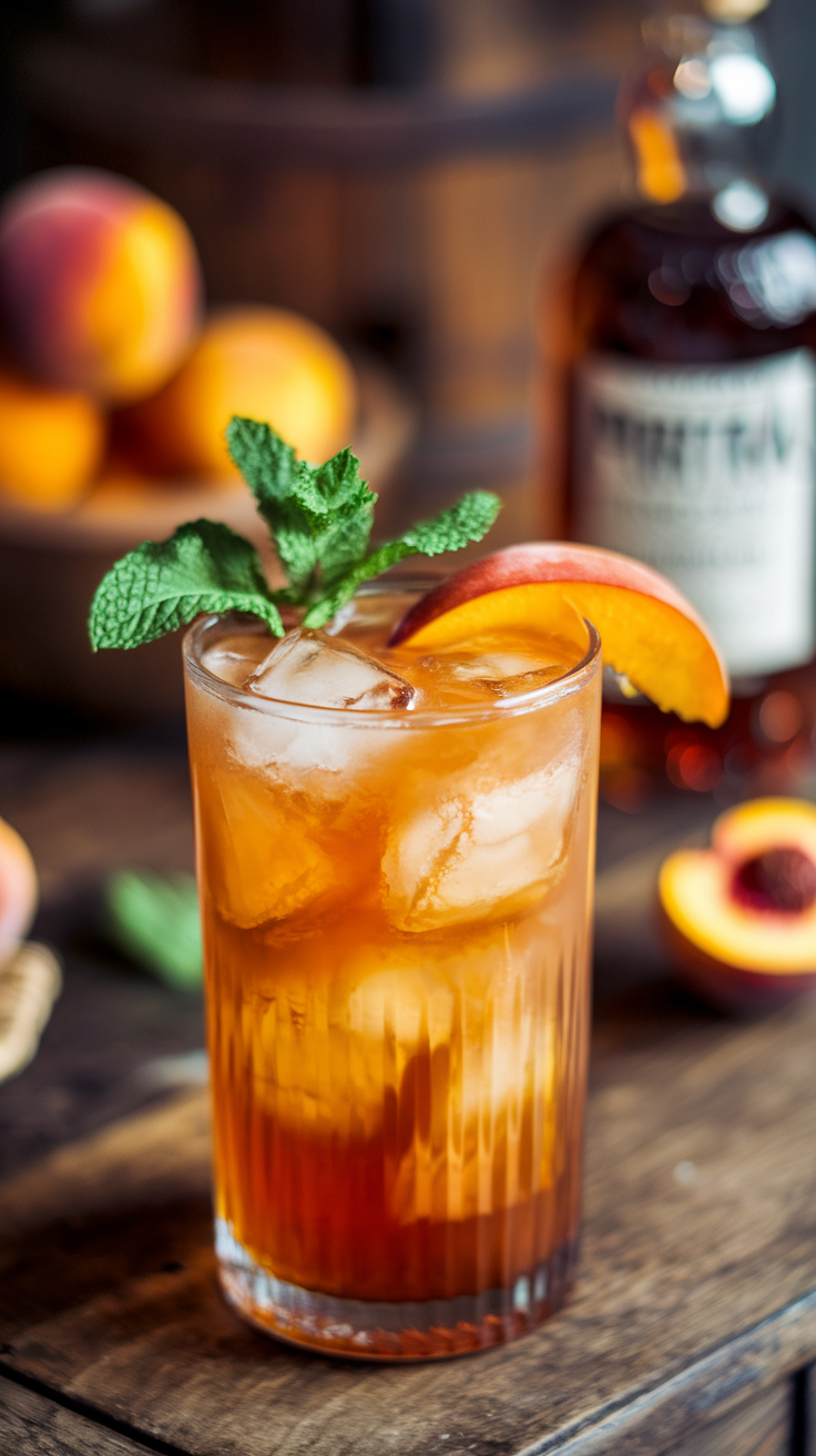 Peach Whiskey Iced Tea