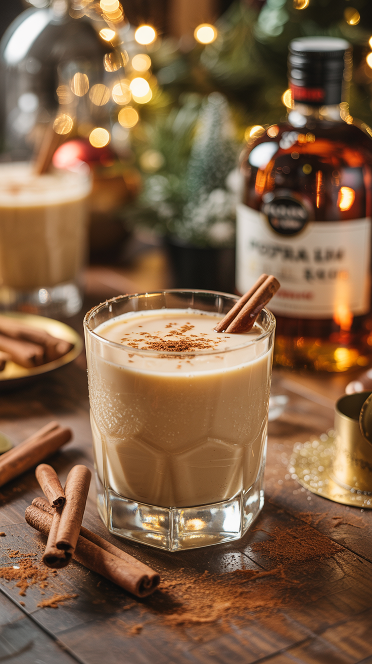 Spiced Rum Eggnog Cocktail | Where Tiana Travels